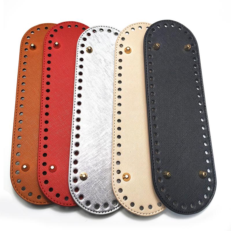 DIY 8 Colors 26 Women Bag Accessories Round PU Leather Oval Handbag Pad