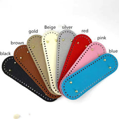 DIY 8 Colors 26 Women Bag Accessories Round PU Leather Oval Handbag Pad