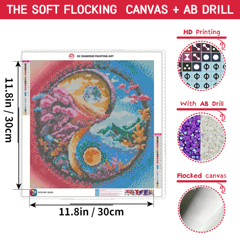 DIY 5D Diamond Painting Kit 12x12in w/ AB Diamonds - Square Canvas