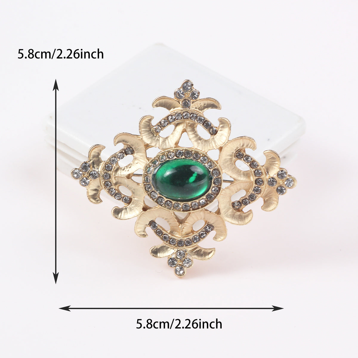 Vintage Baroque Ruby Crystal Scepter Brooch
