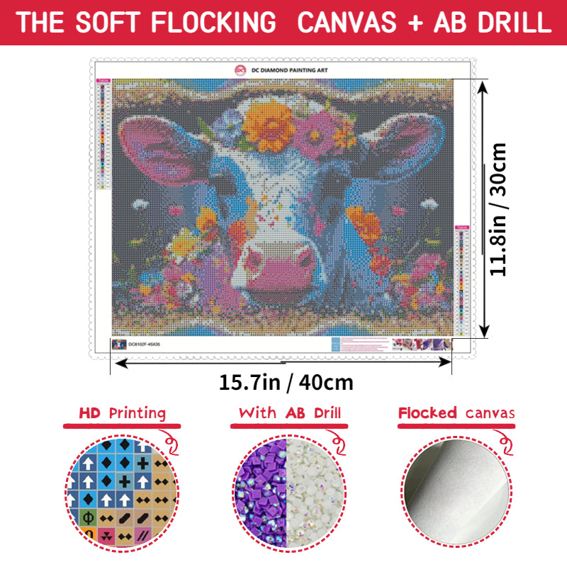 DIY Diamond Painting Kit 35x30 - Large Size Canvas 5D Flocked Canvas AB Core