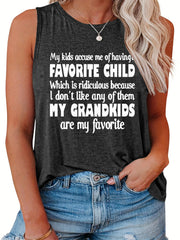 Women's Slogan Print Tank Top