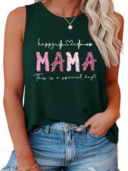  Casual Tank Top Women's Plus Art Letter Print Tank Top