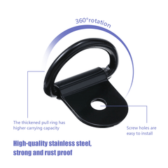 Stainless Steel D Shape Pull Hook Tie Down Anchors Ring for Truck Trailers RV Bo
