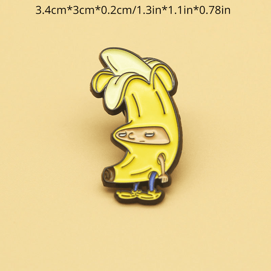 Banana Man Cartoon Character Enamel Lapel Pins