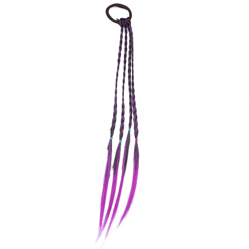 Colorful Wig Ponytail Hair Bands for Girls