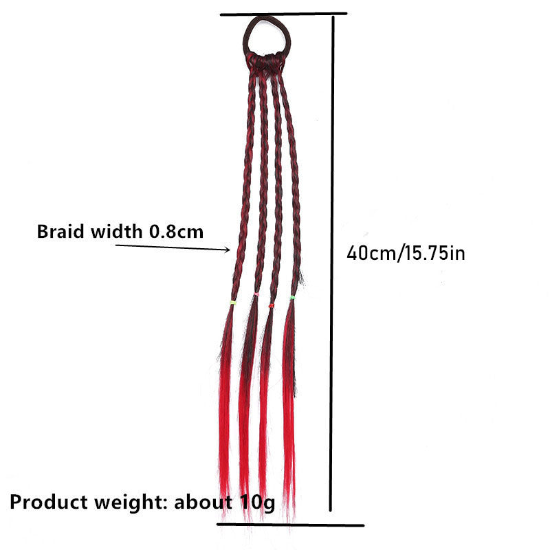 Colorful Wig Ponytail Hair Bands for Girls