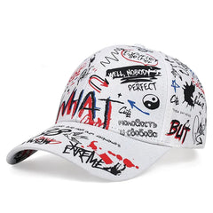 Graffiti Print Baseball Cap Hip Hop Couple Dad Hats Adjustable Sun Hats