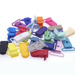 100 Pcs 20 Mixed Hot D Shape 25mm Plastic Baby Pacifier Clip