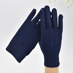 Solid Embroidered Gloves Women Sun Protection Warm Gloves