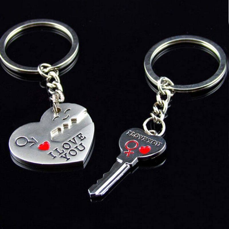Love Heart Couple Key Chain - Men Women Keychain Jewelry
