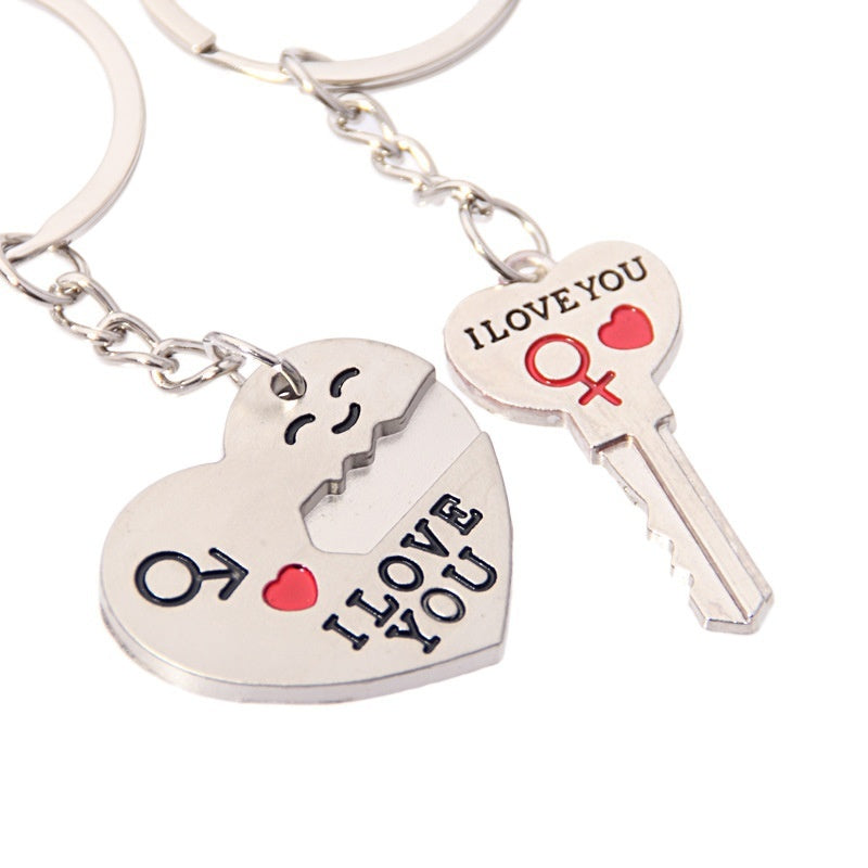 Love Heart Couple Key Chain - Men Women Keychain Jewelry
