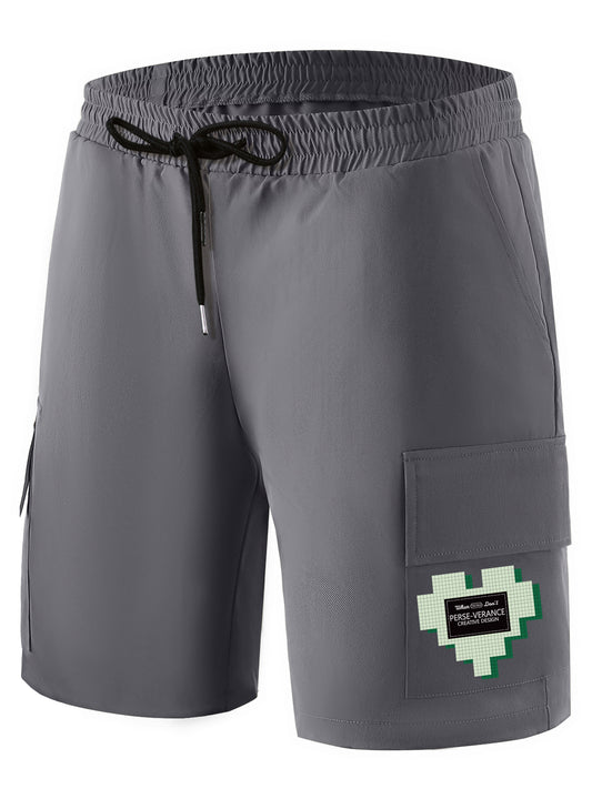 Heart Mountain Boxing Shark Pattern Cargo Shorts Men s Casual Pocket