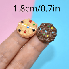 10pcs Realistic Food Earrings - Rainbow & Chocolate Chip Cookies