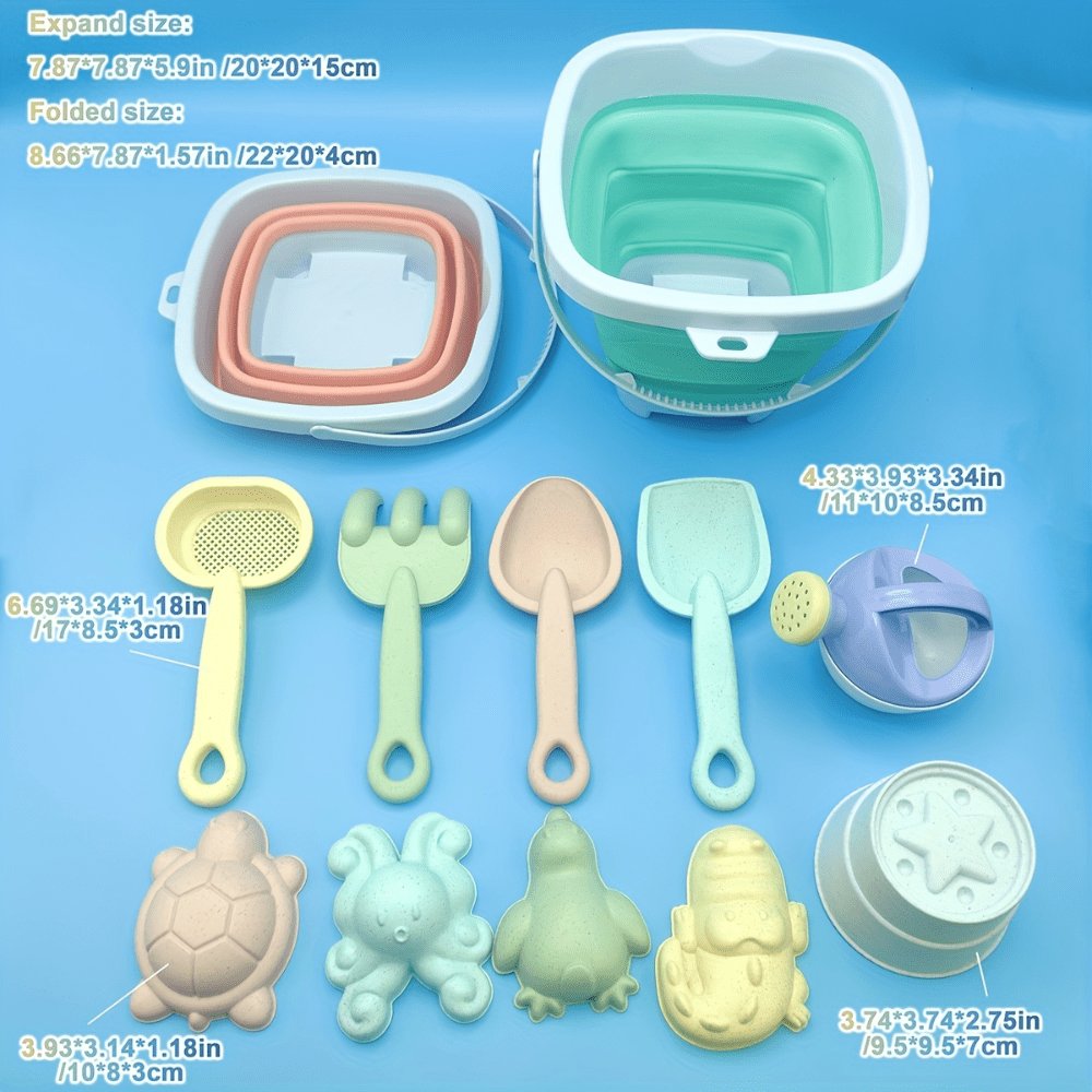 Beach Sand Toys Set Foldable Bucket Bath Toys For Kids Morandi