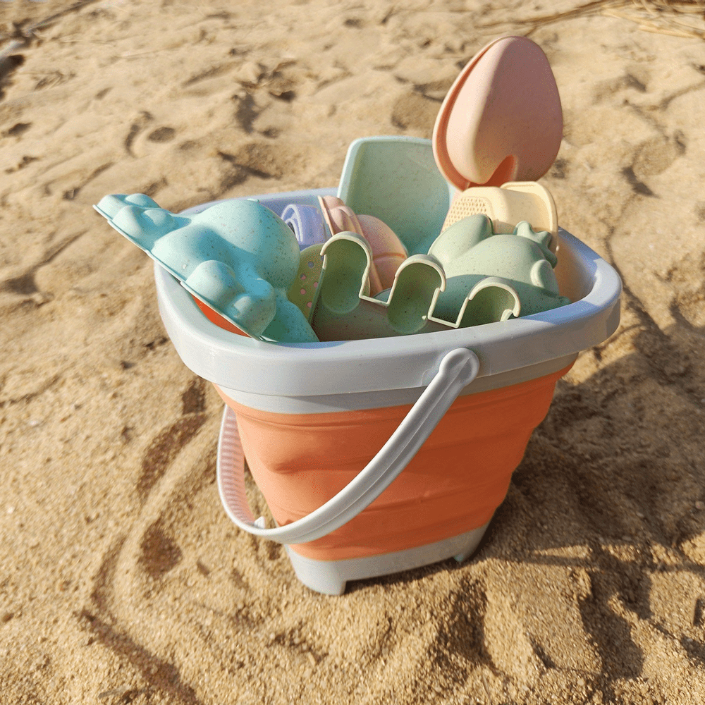 Beach Sand Toys Set Foldable Bucket Bath Toys For Kids Morandi