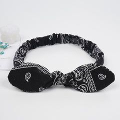 Paisley Pattern Rabbit Ears Knotted Headband Boho Hair Accessory