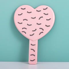 Heart-shaped Makeup Mirror with Eyelash Pattern