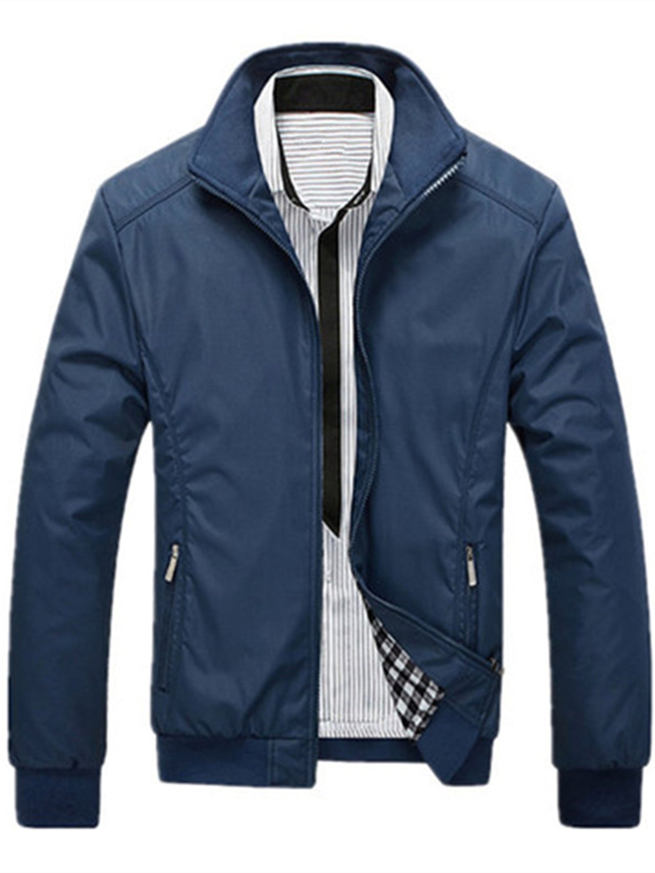 Men's Zip Up Windbreaker Jacket for Spring Fall