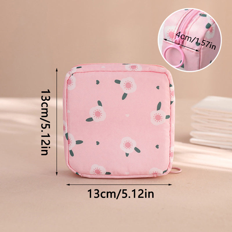 Cartoon Pattern Sanitary Napkin Bag Zipper Pouch