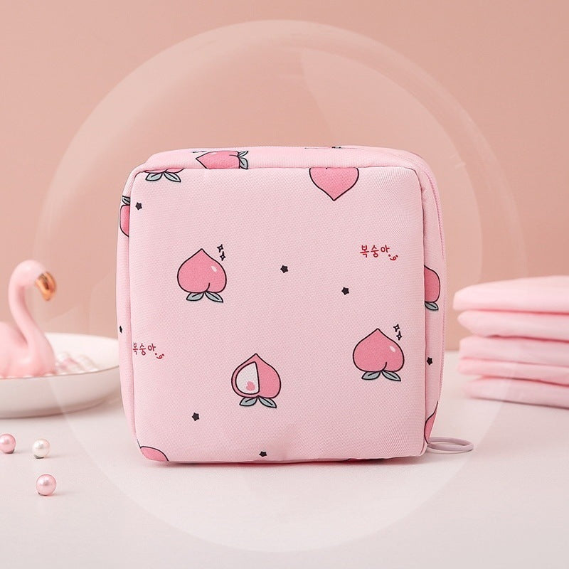 Cartoon Pattern Sanitary Napkin Bag Zipper Pouch