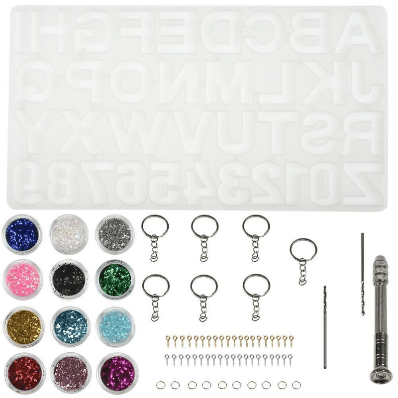 186Pcs Epoxy Silicone Resin Casting Mold Kit for DIY Jewelry Charms