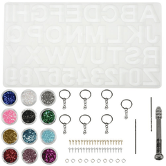 186Pcs Epoxy Silicone Resin Casting Mold Kit for DIY Jewelry Charms