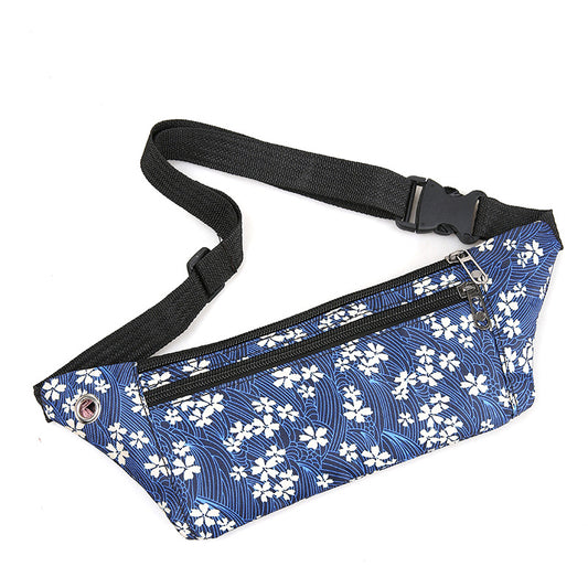 Flower Print Waist Bag for Outdoor Activities