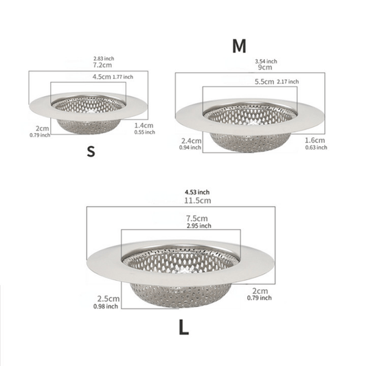 2pcs Stainless Steel Sink Drain Strainer Large Wide Rim 4 5 Diameter