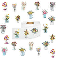 500 Flower Stickers Cartoon Decals for Scrapbooking Cards Envelopes