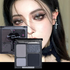 4-Color Eyeshadow Palette Matte Shimmer Glitter
