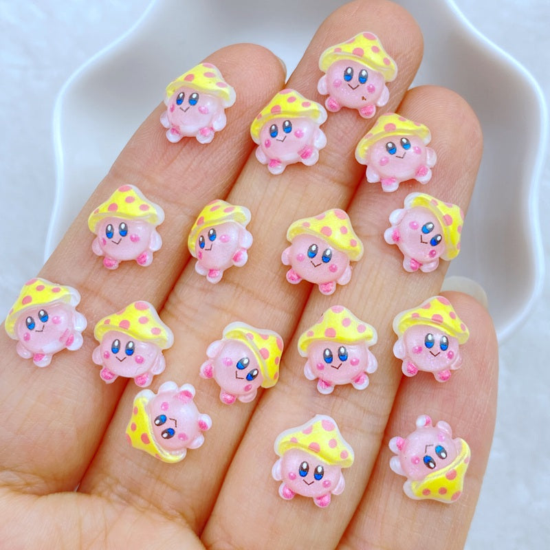 10pcs Colored Mushroom Nail Rhinestones Glitter Art Jewelry