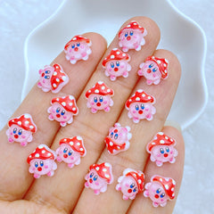 10pcs Colored Mushroom Nail Rhinestones Glitter Art Jewelry