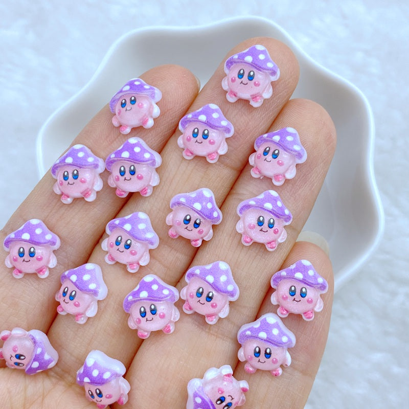 10pcs Colored Mushroom Nail Rhinestones Glitter Art Jewelry