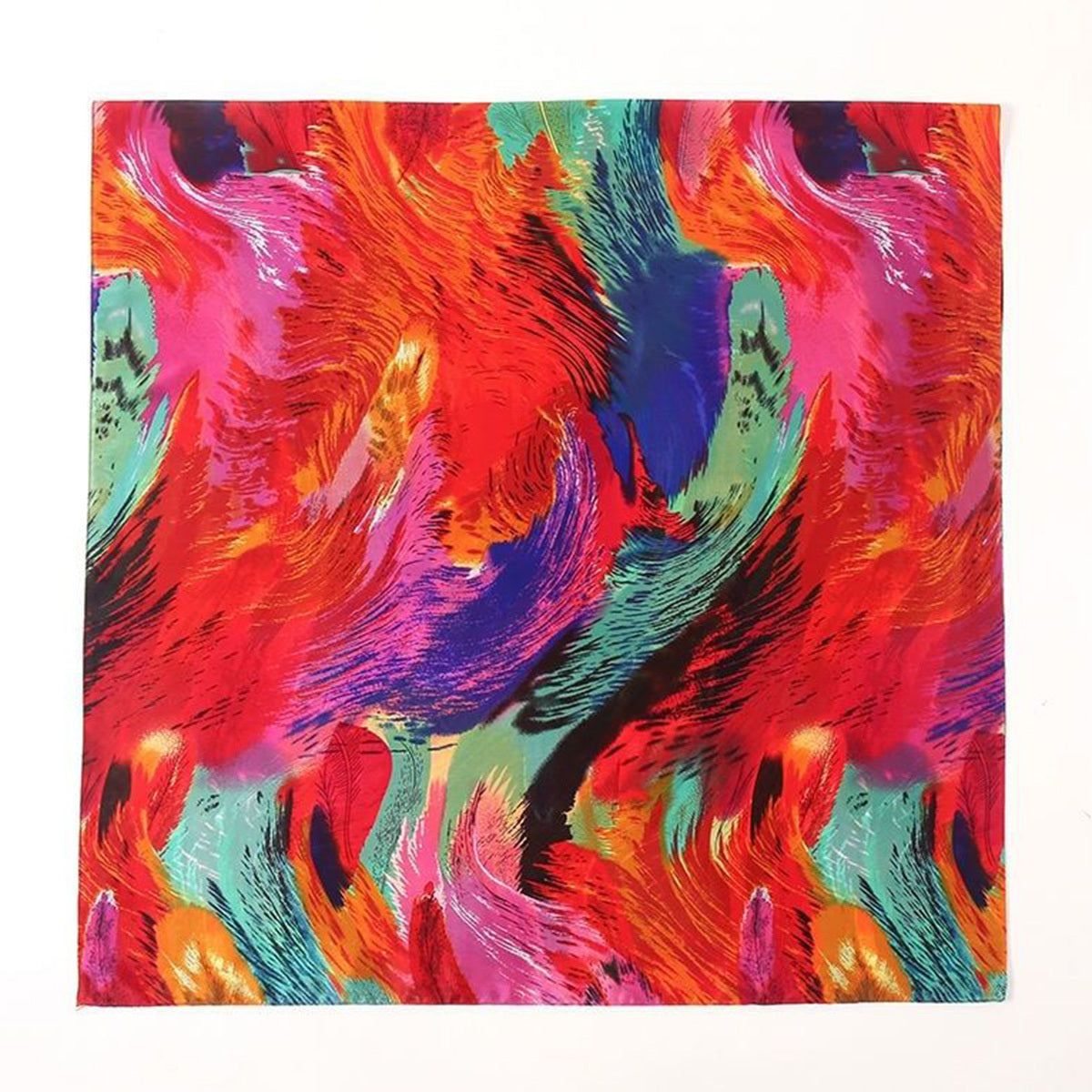 Colorful Tie Dye Print Scarf Classic Silk Shawl Satin Head Wraps