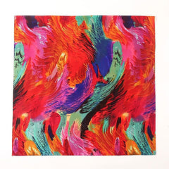 Colorful Tie Dye Print Scarf Classic Silk Shawl Satin Head Wraps