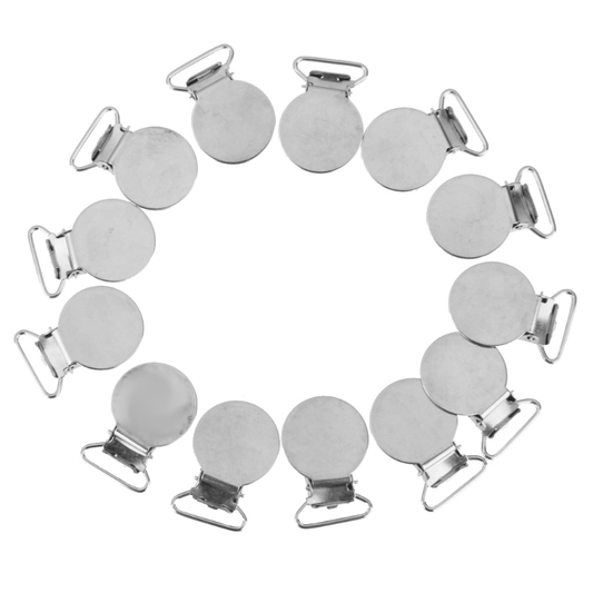 10pcs Round Shape Pacifier Clips Pacifier Holder with Plastic Insert