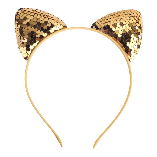 Sequined Cat Ears Hair Hoop Head Accessory for Girls