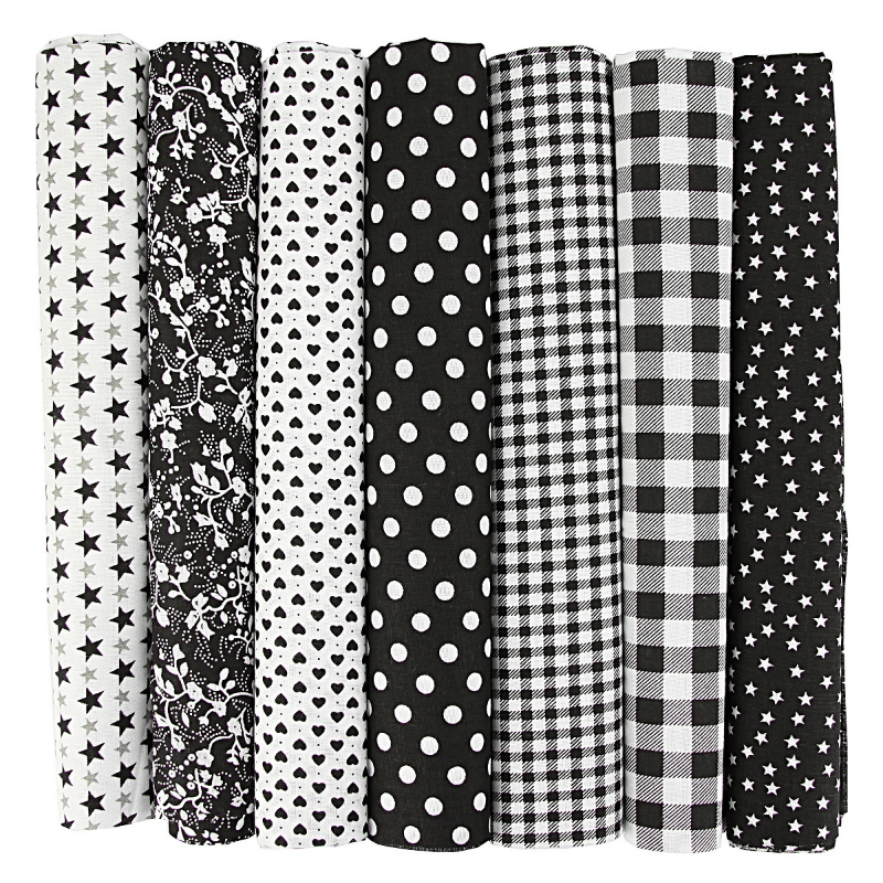 7pcs Cotton Fabric Bundle Squares Pre Cut Quilt For Quilting Sewing