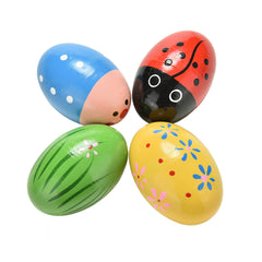 Colorful Wooden Sand Eggs Instruments for Kids