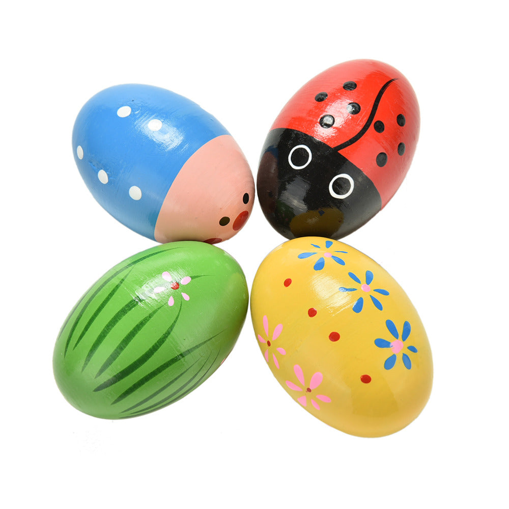 Colorful Wooden Sand Eggs Instruments for Kids