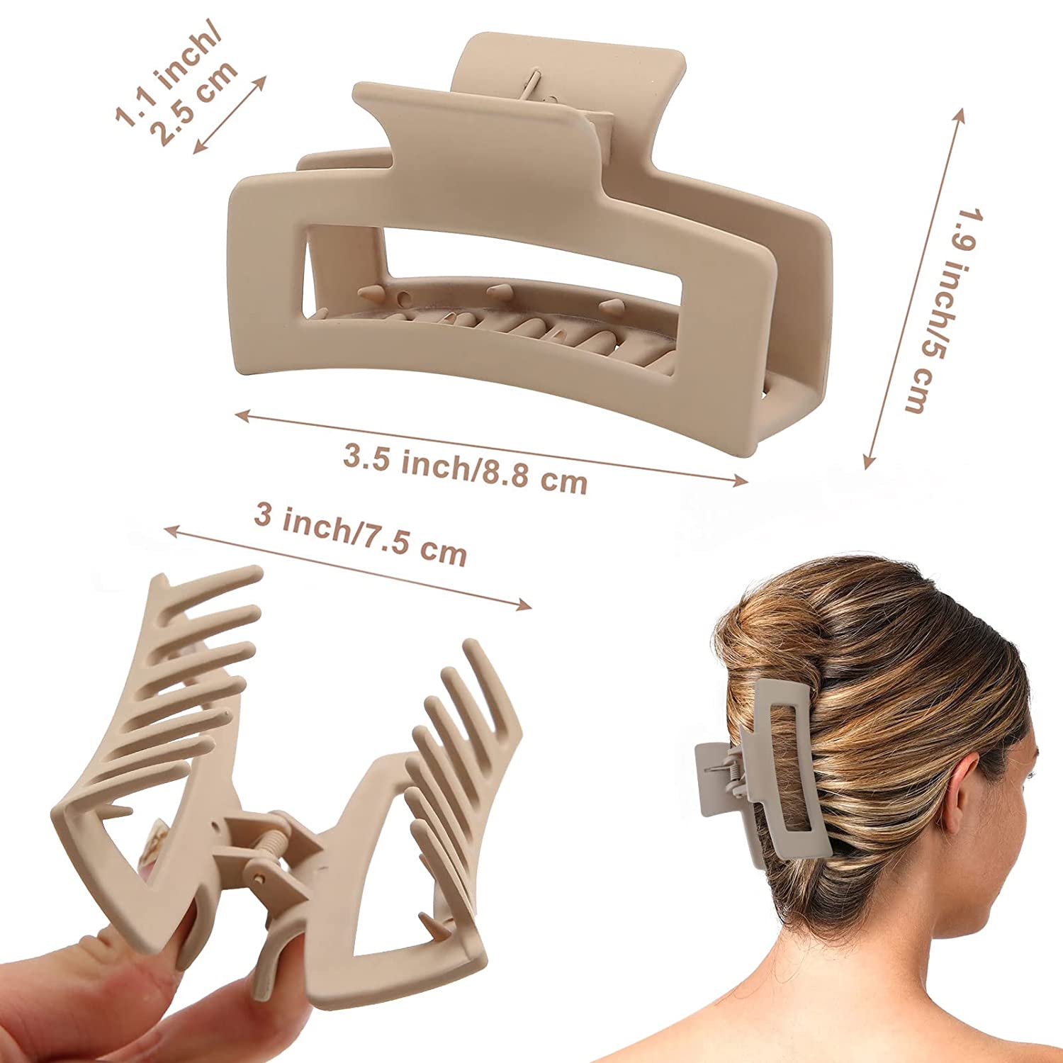 6pcs Solid Shark Claw Hair Claw Ponytail Holder Hair Accessories