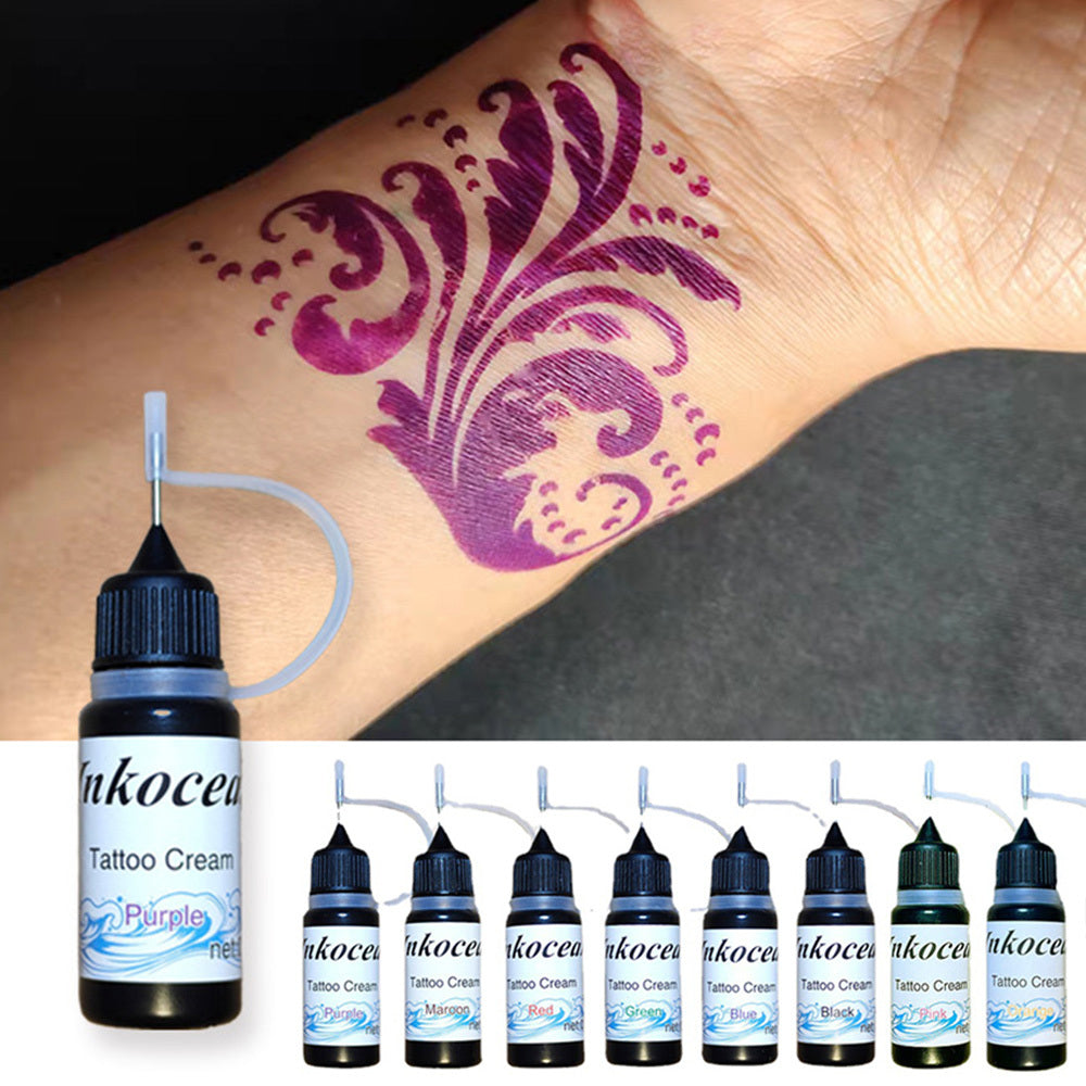 10ml Tattoo Ink Juice Tattoo Cream Waterproof Body Art Paint Tattoo Makeup