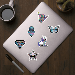 500pcs Holographic Laser Stickers Cartoon Waterproof Sticker