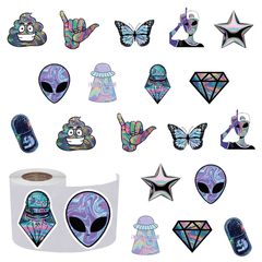 500pcs Holographic Laser Stickers Cartoon Waterproof Sticker