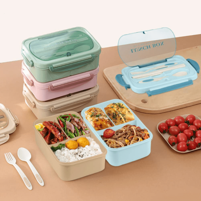 1000 ML Lunch Box with Tableware for Office Workers - Leakproof Food Container