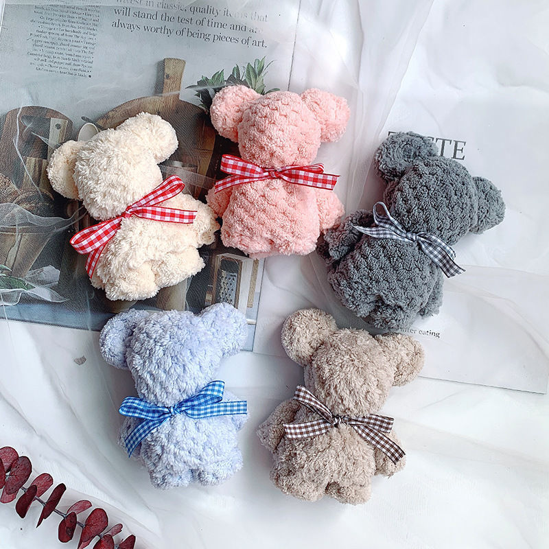 10pcs Bear Soft Towels Baby Bear Handkerchief Baby Face Towel