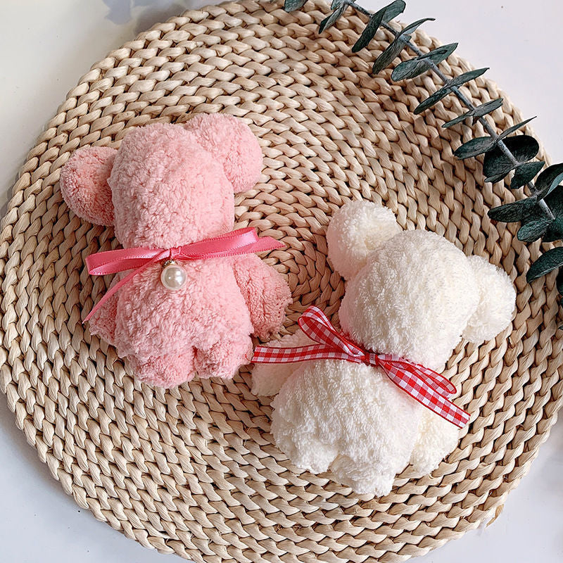 10pcs Bear Soft Towels Baby Bear Handkerchief Baby Face Towel