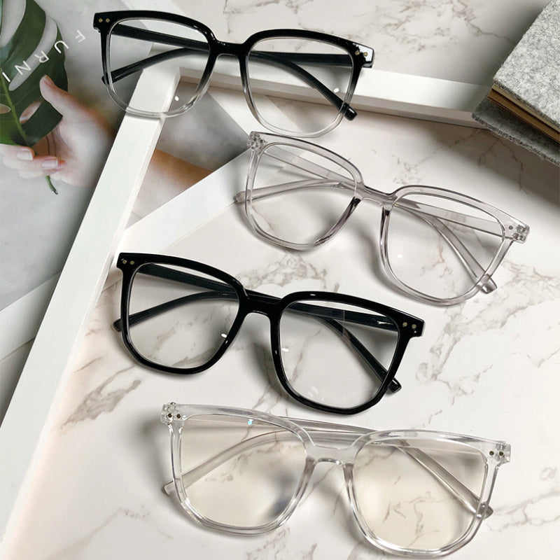 2pcs Light Blocking Glasses Clear Lens Anti Eyestrain Computer Gaming Glasses