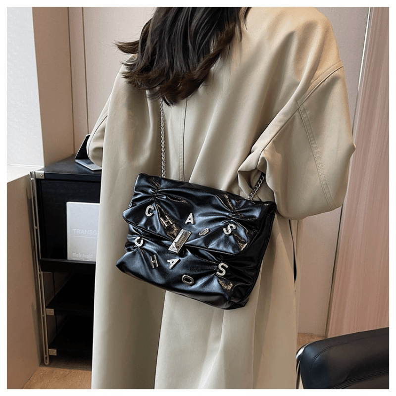 Rhinestone Letter Studded Crossbody Bag